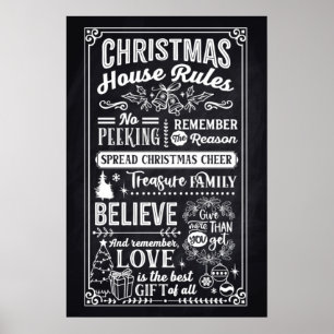 Affiche Règles de la maison de Noël
