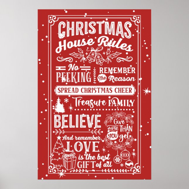 Affiche Règles de la maison de Noël (Devant)