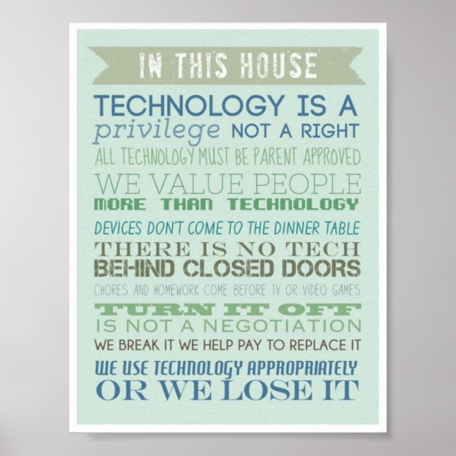 Affiche règles de l'entreprise : technologie (Devant)