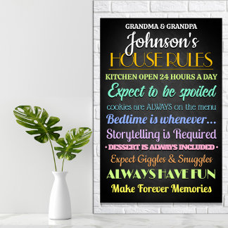 Affiche Règles de maison personnalisées