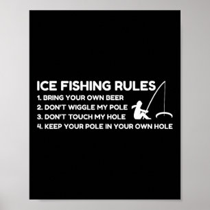 Affiche Règles de pêche sur glace drôles