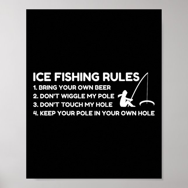 Affiche Règles de pêche sur glace drôles  (Devant)