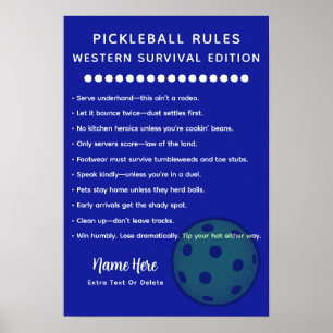 Affiche Règles de Pickleball Personnalisées pour la Survie