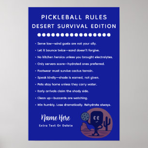 Affiche Règles de Pickleball Personnalisées pour la Survie