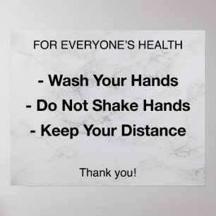 Affiche Règles de santé   Prévention des maladies