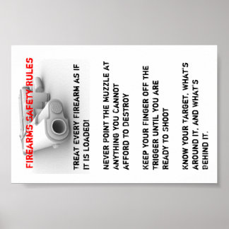 Affiche Règles de sécurité des armes à feu