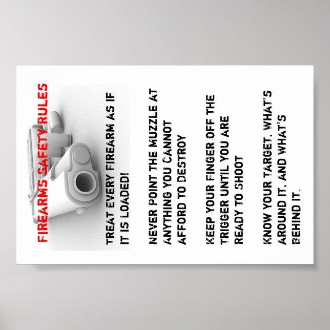 Affiche Règles de sécurité des armes à feu (Devant)