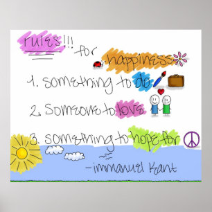 Affiche Règles du bonheur - Emmanuel Kant
