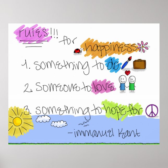 Affiche Règles du bonheur - Emmanuel Kant (Devant)