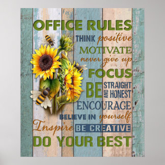 Affiche Règles du bureau des infirmières Inspiration et mo