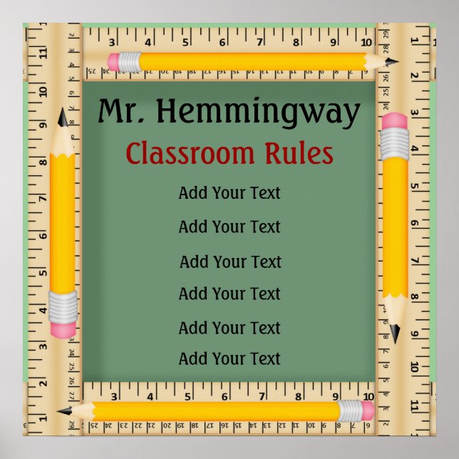 Affiche Règles et objectifs de la classe pour les enseigna (Devant)