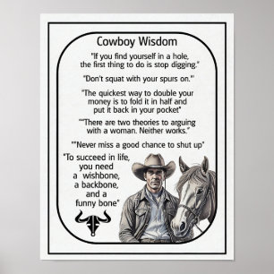 Affiche Règles et sagesse des cowboys