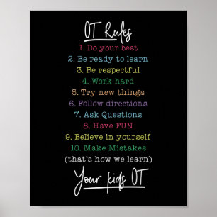 Affiche Règles OT   ergothérapeute