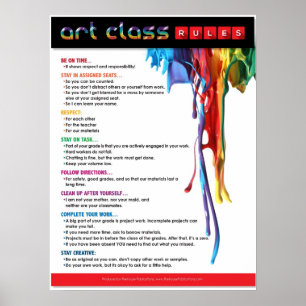 Affiche Règles pour la salle de classe d'art