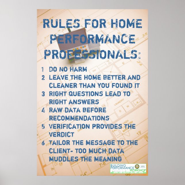 Affiche Règles pour les professionnels de la performance à (Devant)