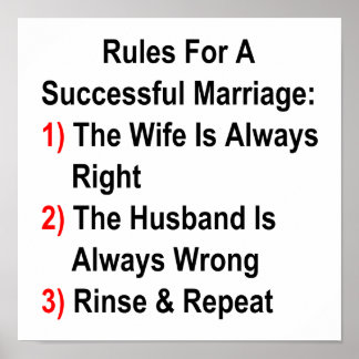 Affiche Règles Pour Un Mariage Réussi