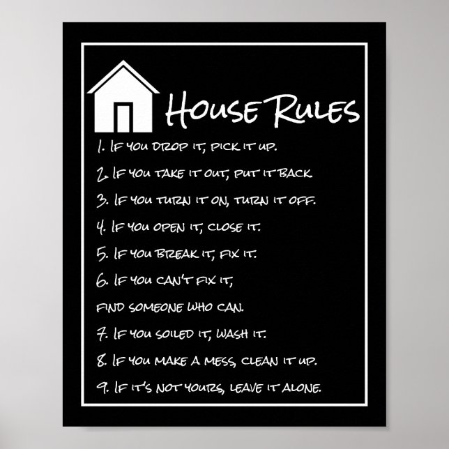 Affiche Règles simples de la Maison Blanche et Noire (Devant)