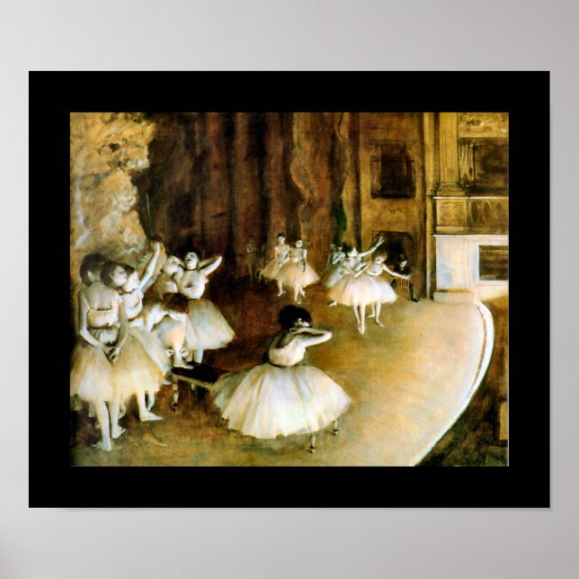 Affiche Rehearsal of a Ballet on Stage - Degas (Devant)
