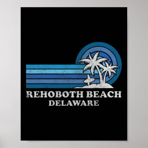 Affiche Rehoboth Beach Delaware Famille Vacances été Vin