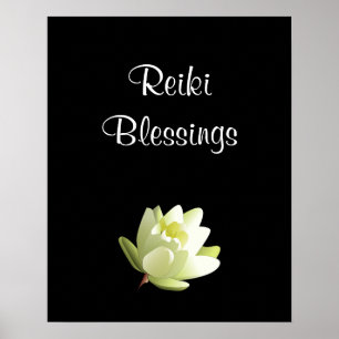 Affiche Reiki Bénédiction blanche Lilly