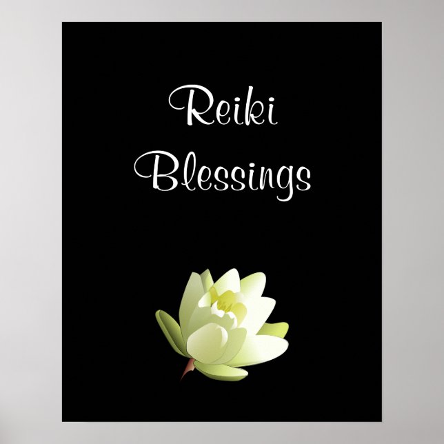 Affiche Reiki Bénédiction blanche Lilly (Devant)