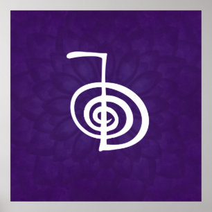 Affiche Reiki Cho Ku Rei - dans le lotus pourpre