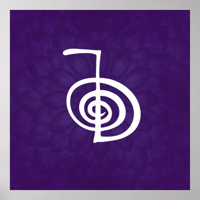 Affiche Reiki Cho Ku Rei - en lotus violet (Devant)