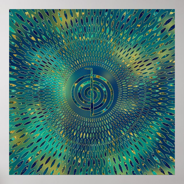 Affiche Reiki Cho Ku Rei - pierre et or (Devant)