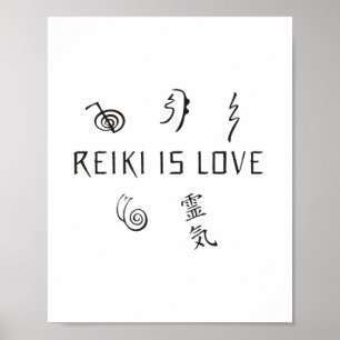 Affiche Reiki est amour   Cadeaux de Thérapie Spirituelle