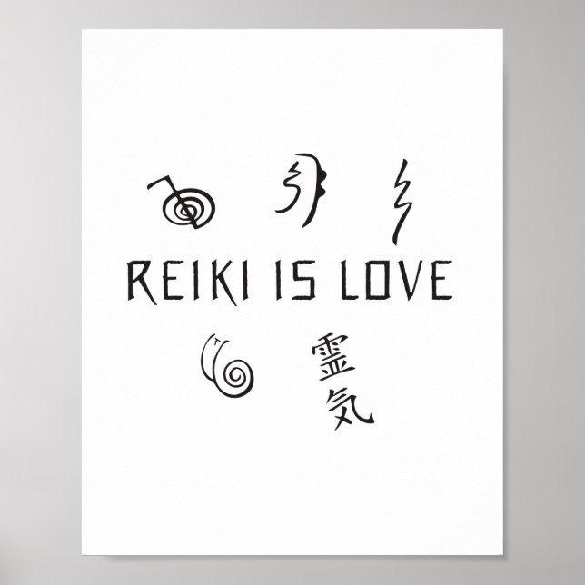 Affiche Reiki est amour | Cadeaux de Thérapie Spirituelle (Devant)