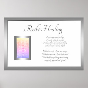 Affiche Reiki Healing Poem Design d'art