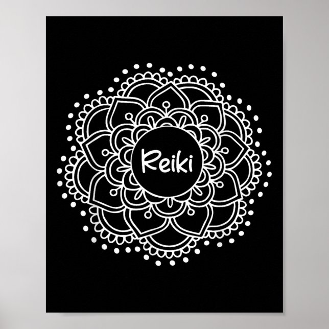Affiche Reiki Mandala. Inspirational Yoga Tee (Devant)