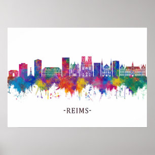 Affiche Reims France Skyline