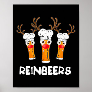 Affiche Reinbeers Funny Reindeer Bière Noël Boire X
