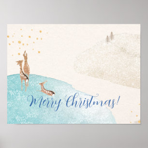 Affiche Reindee de vacances d'hiver