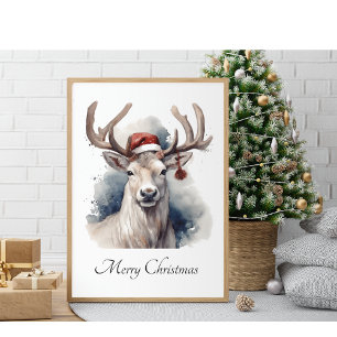 Affiche Reindeer de Noël, personnalisable