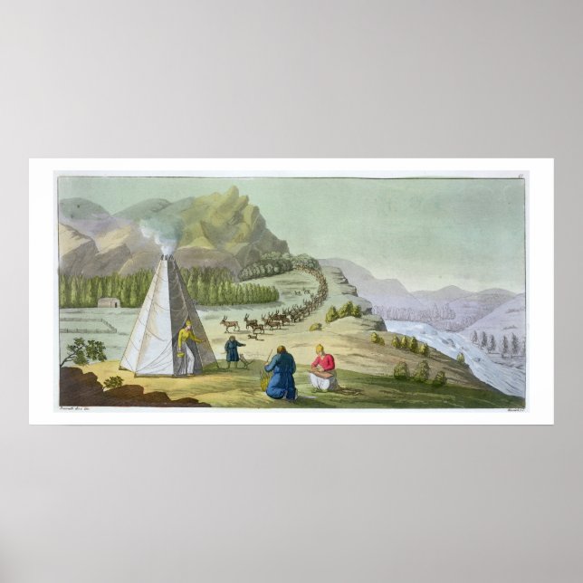 Affiche Reindeer d'élevage, Laponie, assiette 47 de 'Le Co (Devant)