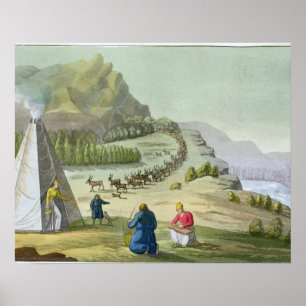 Affiche Reindeer d'élevage, Laponie, assiette 47 de 'Le Co