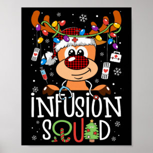 Affiche Reindeer noël infusion infirmière escouade stethos
