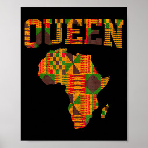Affiche Reine africaine Art pour femmes filles Tissu Kente