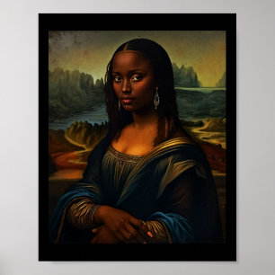 Affiche Reine afro Mona Lisa Mois de l'histoire des Noirs