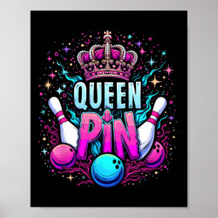 Affiche Reine Chemise À Noeud Joueuse De Quilles Ligue De