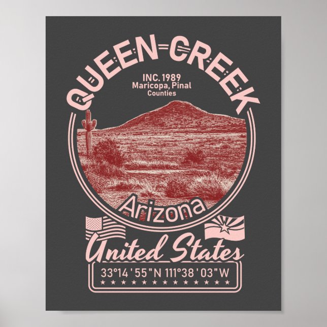 AFFICHE REINE CREEK ARIZONA - CAMPAGNE DE L'AUTOROUTE (Devant)