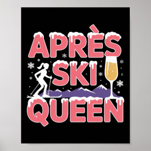 Affiche Reine d'après-ski Ski Snowboard Skieur Apres Ski