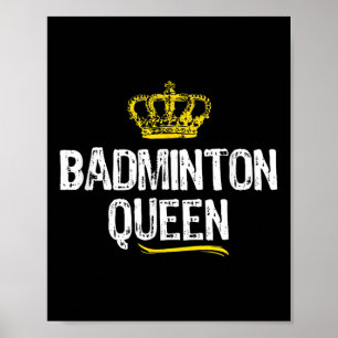 Affiche Reine de badminton Femmes Filles Joueuse Drôle Coo