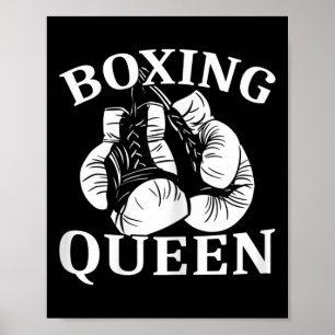 Affiche Reine de boxe féminine combattante kickboxing
