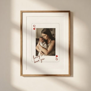 Affiche Reine de Cœur Personnalisée Photo de Fête des Mère