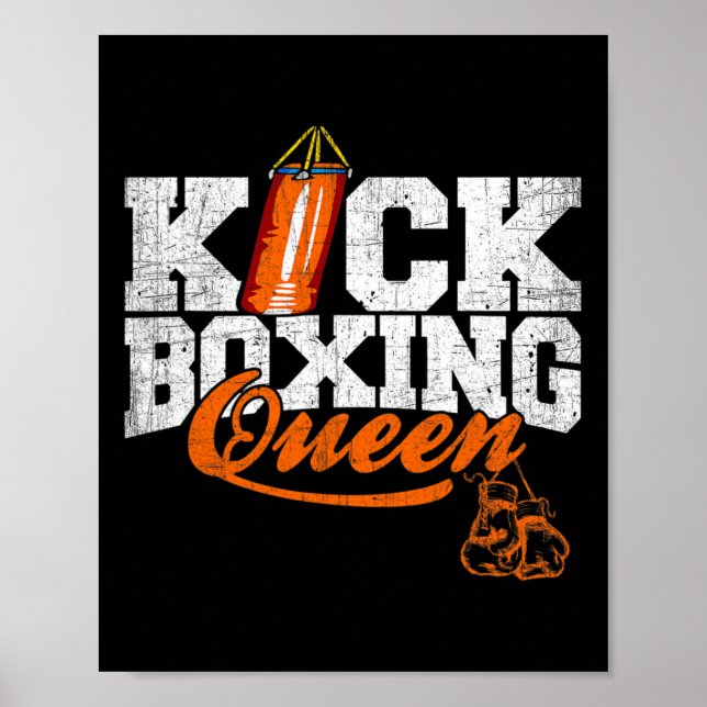 Affiche Reine de kickboxing Graphique de remise en forme  (Devant)
