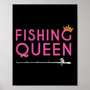 Affiche Reine de la pêche - Cadeau drôle de tenue de dame