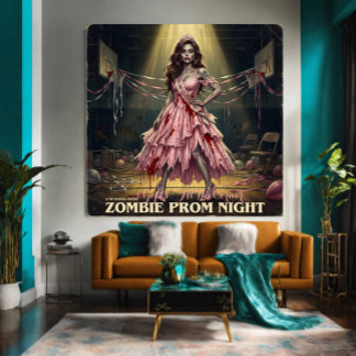 Affiche Reine de la soirée de promo zombie vintage